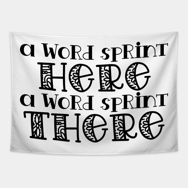 A Word Sprint Here, a Word Sprint There Tapestry by TypoSomething