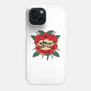 skull rose clover Phone Case