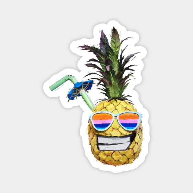 The singer is a cool pineapple Magnet by figue