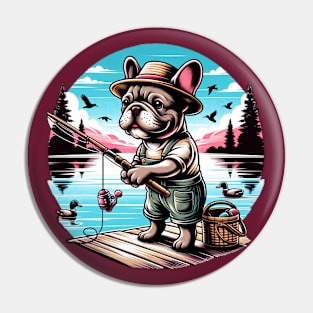 Frenchie Fishin Pin