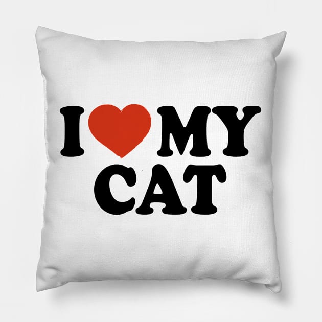 I Love My Cat Pillow by Saulene