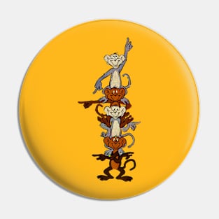 Totem Pole Monkeys Pin