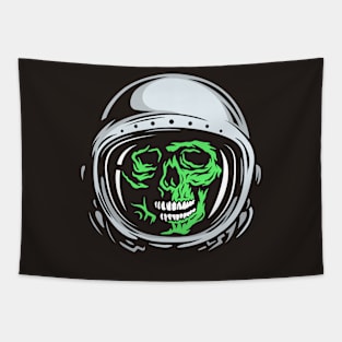 Green Astronaut Skull Tapestry