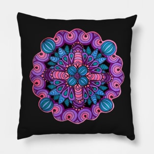 Neon Purple Mandala Pillow