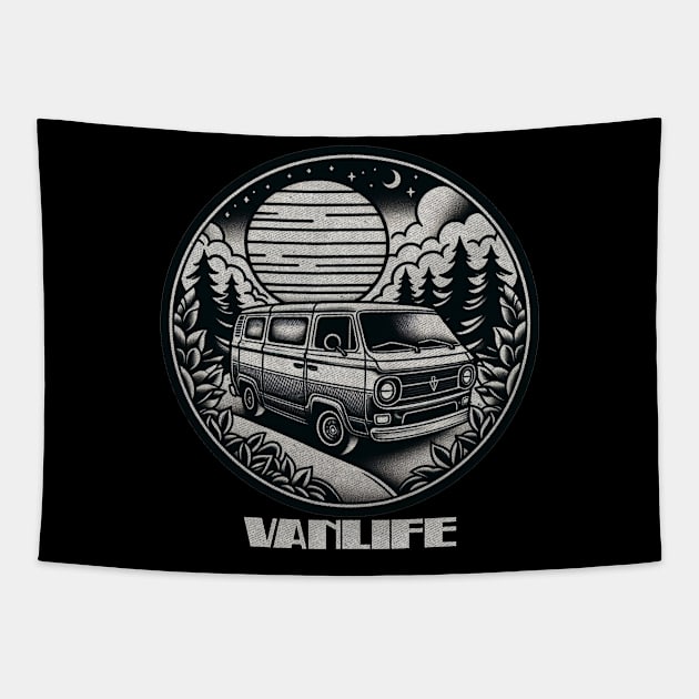 Vintage Vanlife Tapestry by Tofuvanman