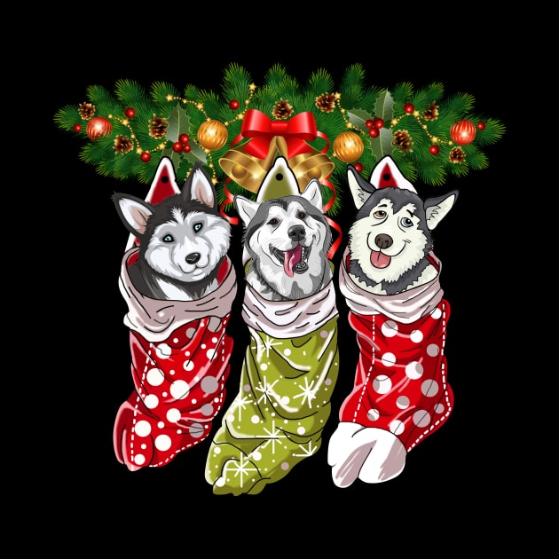 Huskies Socks Christmas Gifts Dogs Lovers by Terryeare
