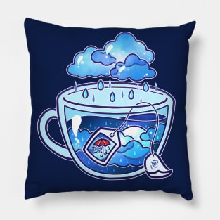 Rainy Day Teacup Pillow