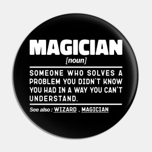 Magician Noun Definition Design Funny Magician Noun Pin