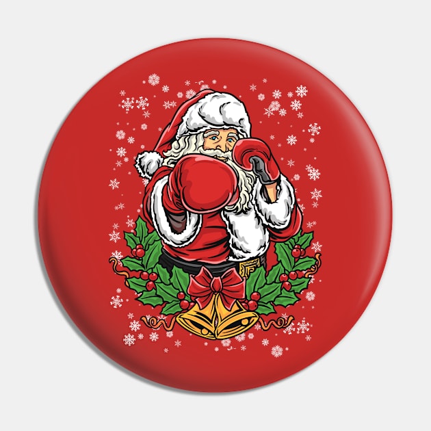 Christmas Santa Claus Boxer Boxing Pin by E