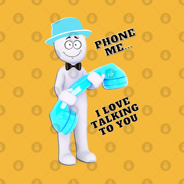 Phone me... I love talking to you - turquoise hat & phone by Blue Butterfly Designs 