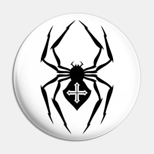 Black Spider with Cross Pin