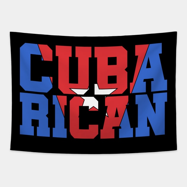 Cuba Rican Puerto Rican Cuban Heritage Flag Tapestry by PuertoRicoShirts