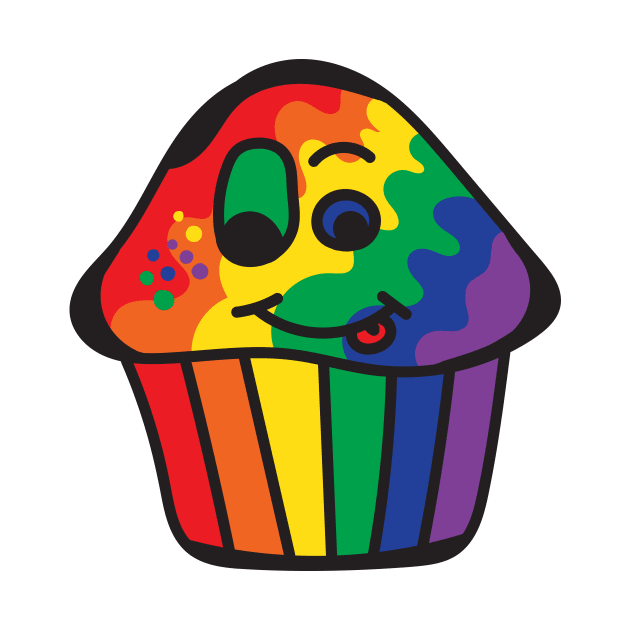 Gay Pride Rainbow Cupcake by BiOurPride