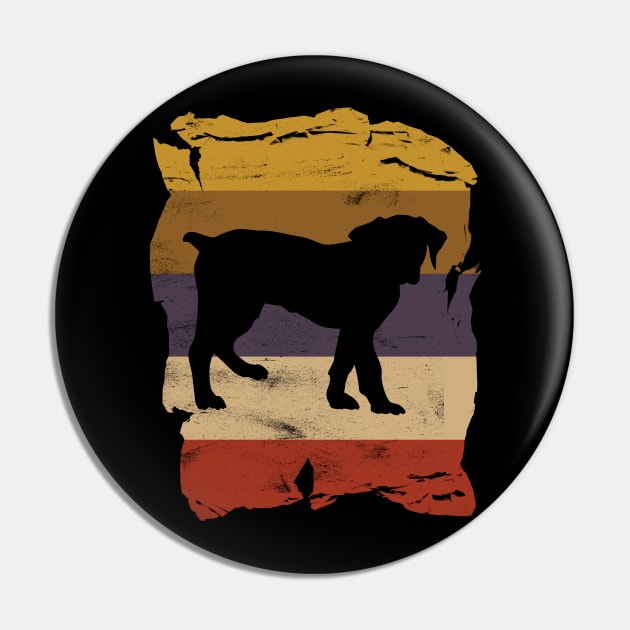 Boerboel Distressed Vintage Retro Silhouette Pin by DoggyStyles