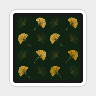 Ginkgo Leaves in Gold and Green Magnet