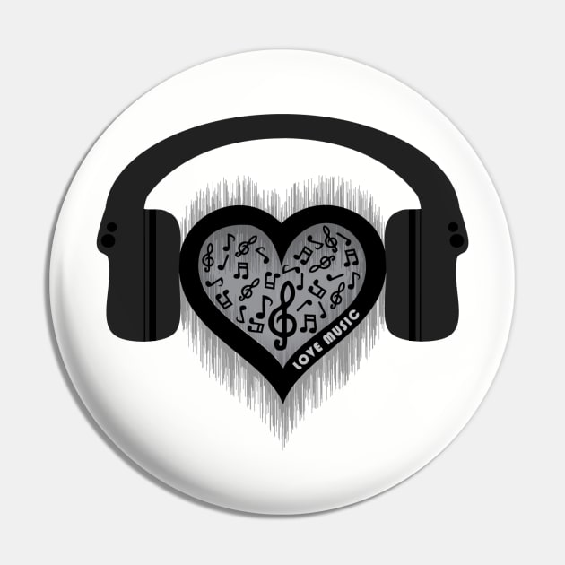 Love Music rhythm heart beat Pin by orriart