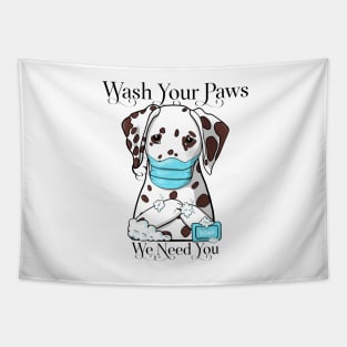 Dalmatian Wash Your Paws Tapestry