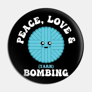 Peace Love & Yarn Bombing Knitting Pin