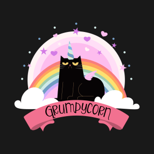 Grumpycorn Grumpy Unicorn Cat T-Shirt