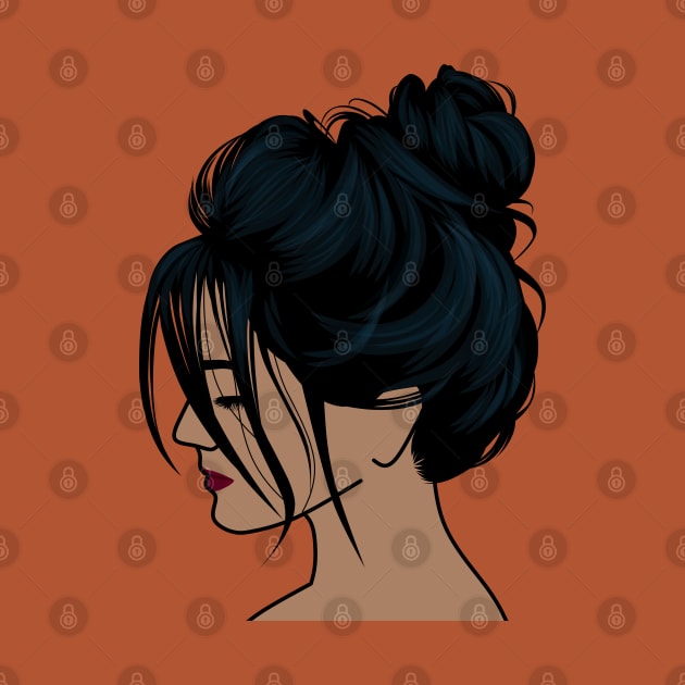 Messy bun girl by DG vectors