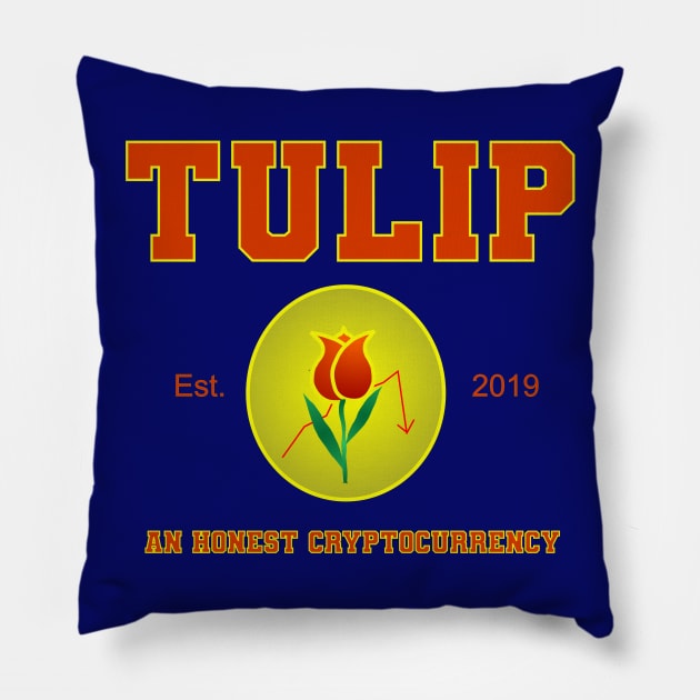 Tulip Cryptocurrency Pillow by MadmanDesigns