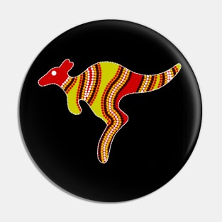 Aboriginal Art - Kangaroo Yellow Oxide Pin