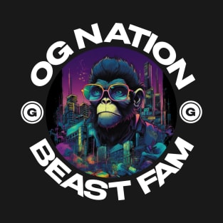 OG Nation Beast Fam Monkey | Urban Streetwear Animals T-Shirt