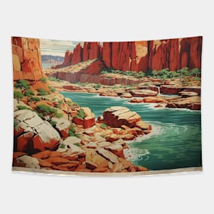 The Rocks Australia Vintage Travel Poster Art Tapestry