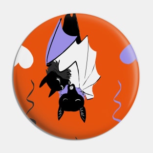 Bat Hugs for Halloween in purple and orange Pin