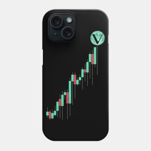 Vintage Stock Chart Vechain VET Coin To The Moon Trading Hodl Crypto Token Cryptocurrency Blockchain Wallet Birthday Gift For Men Women Kids Phone Case