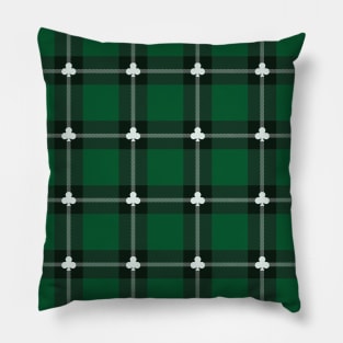 Clover Saint Patricks Plaid Patterns Pillow