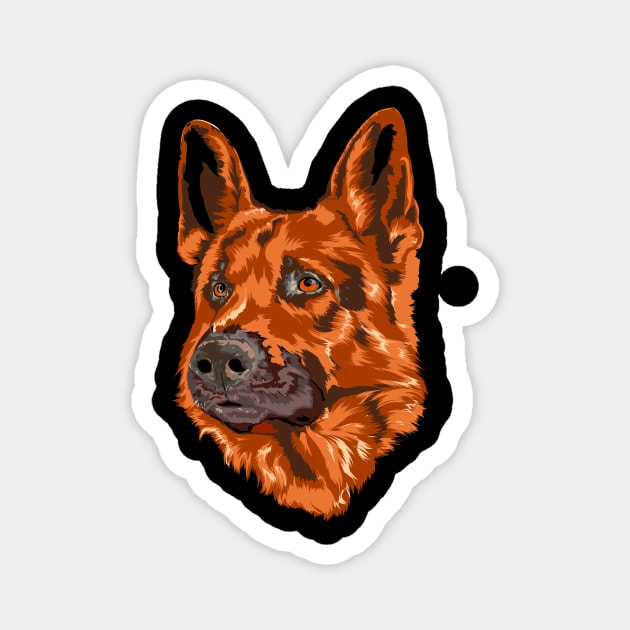 German shepherd Magnet by DmitryPayvinart