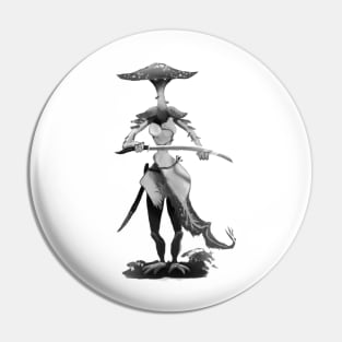 Mushroom Samurai BW Pin