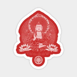 Siddhartha Buddha White Halftone Magnet