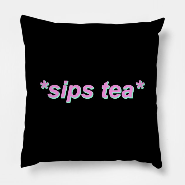 Sips Tea - Kermit The Frog Pillow by mangobanana