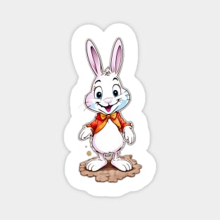 White bunny rabbit cute Magnet