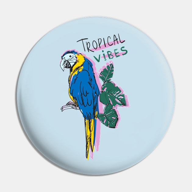 Parrot macaw tropical vibes Pin by Mako Design 