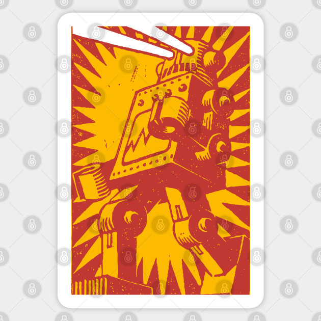 Robot Cartoon - Retro Robot Cartoon - Sticker | TeePublic Robot Cartoon - Retro Robot Cartoon - Sticker | TeePublic