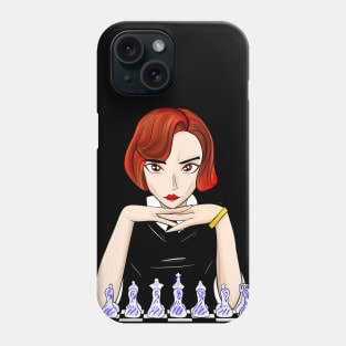 queen gambit in black chess game Phone Case