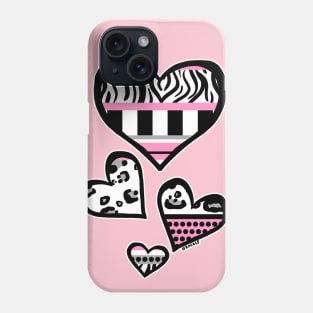 Baby Pink Y2K Busy Stripes Phone Case