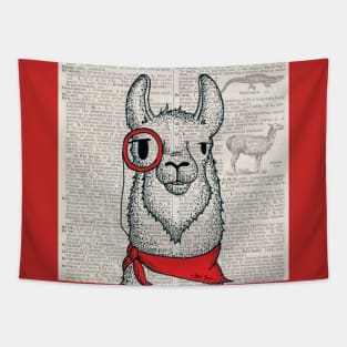 Llama with Monocle Tapestry