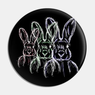 Neon Rabbits Pin