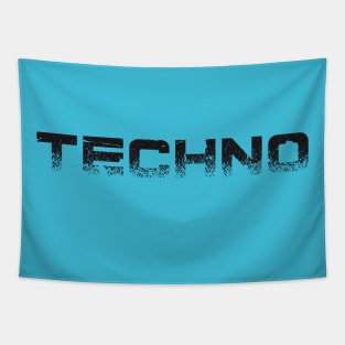 Techno #3 (Black Font) Tapestry