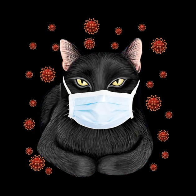 Cat Is Wearing Mask Face Anti Virus 2020 by cruztdk5