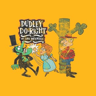 Dudley Do Right, Nell and Snidely Whiplash -Distressed, Authentic T-Shirt