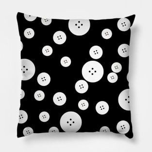 Black and White Button Clutter Pillow