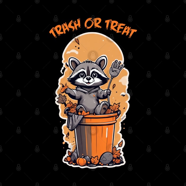 Trash or Treat - Baby Raccoon Halloween by WolfMerrik
