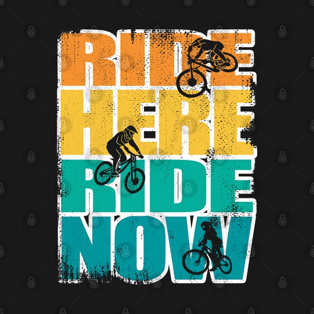 Ride here Ride now MTB BMX Bike Pun Fun by BIGUP