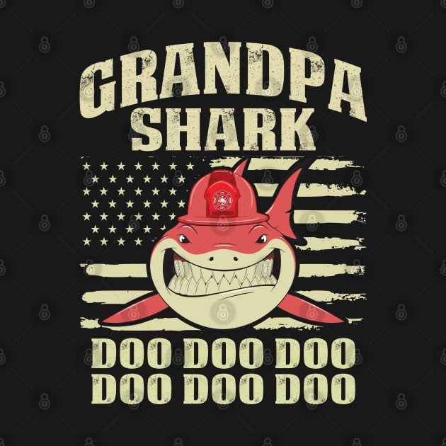 Grandpa Shark-Firefighter T-Shirt by Murder By Text