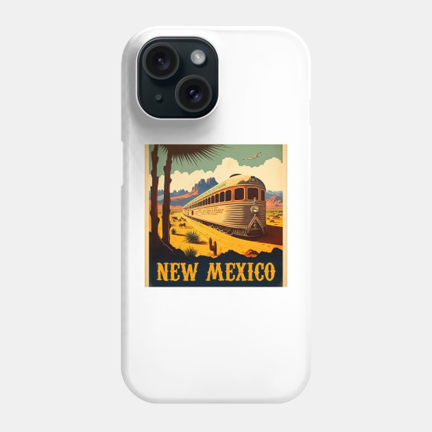 New Mexico Vintage Travel Art Poster Phone Case by OldTravelArt